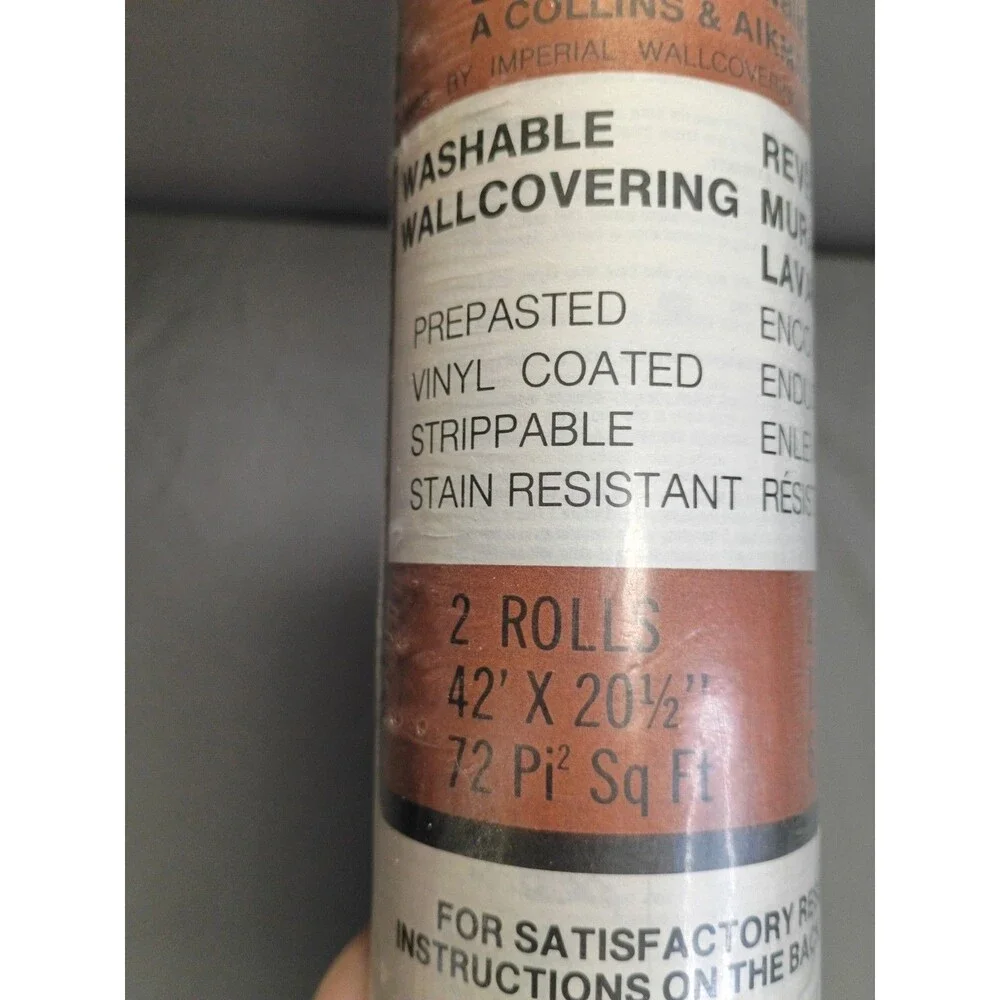 Vintage Collins & Aikman Wallpaper Double Roll Washable Prepasted Cottage Core